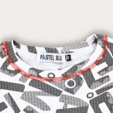 כותנת ריב עם הדפס - אפור