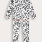 Pajama set with print - gray