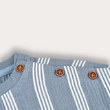 חולצת פסים עם רקמה - כחול