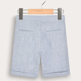 Linen Bermuda Shorts - Blue