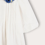 שמלת קפלים עם צווארון מעוצב - שמנת