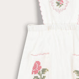 Shabbat sarafan with glow embroidery - beige