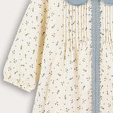 Floral dress with pleats - blue