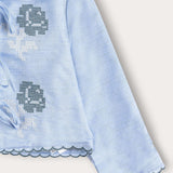 Shabbat shirt with globe embroidery - Blue Sky