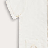 סט בייבי עם כפתורים - שמנת