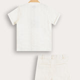 סט בייבי עם כפתורים - שמנת