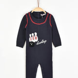 אוברול בייבי סריג - נייבי