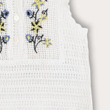 סט בייבי סריג קרושה - שמנת