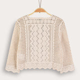 קרדיגן סריג קרושה - בז'