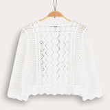 קרדיגן סריג קרושה - שמנת