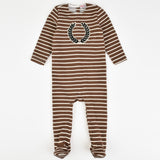 אוברול פסים עם סמל - חום