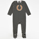 אוברול פסים עם סמל - שחור