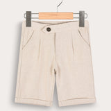 Linen Bermuda Shorts - Beige