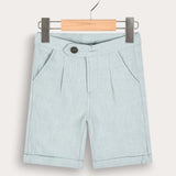 Linen Bermuda Shorts - Navy