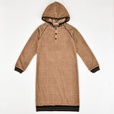 שמלת קטיפה עם קפוצ'ון - חום