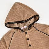 שמלת קטיפה עם קפוצ'ון - חום