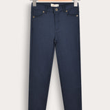 Cotton Skinny Pants - Navy