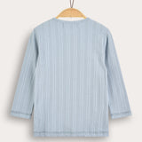 Rivet shirt with button and patch - blue