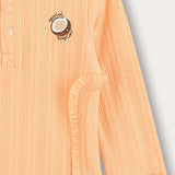 Rivet shirt with button and patch - orange
