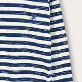Girls' striped shirt with ship embroidery - Navy