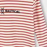 חולצת פסים עם הדפס - אדום