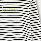 חולצת פסים עם הדפס - שחור