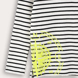 Striped shirt with print - black 