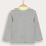 Striped shirt with print - black 