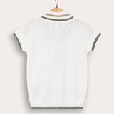 Ribbed V-neck knit shirt - Olive 