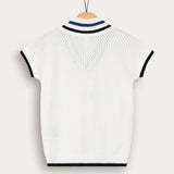 Ribbed V-neck knit shirt - black 