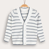 קרדיגן סריג צמות עם כפתורים - נייבי