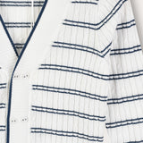 קרדיגן סריג צמות עם כפתורים - נייבי