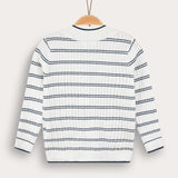 קרדיגן סריג צמות עם כפתורים - נייבי