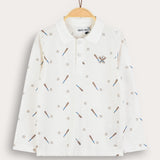 Polo SA Boys Plain/Baseball Print - Beige