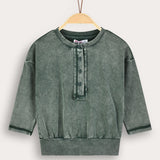 Pocket-like wash shirt - green