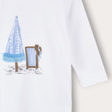 חולצת מודל עם הדפס - כחול