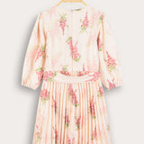 שמלת פליסה פרחונית - ורוד