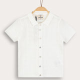 חולצת סריג מכופתרת - שמנת