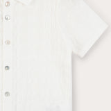 חולצת סריג מכופתרת - שמנת