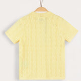 חולצת סריג מכופתרת - צהוב