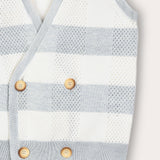 וסט סריג עם כפתורים - תכלת