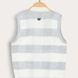 וסט סריג עם כפתורים - תכלת