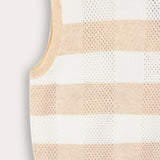 וסט סריג עם כפתורים - בז'