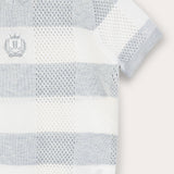 חולצת סריג משבצות - תכלת