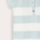 Checkered Knit Overalls - Mint