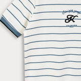 Striped shirt with V-neck - blue