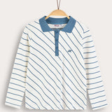 Polo shirt with collar - blue