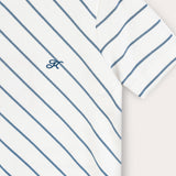 חולצת טי פסי אלכסון - כחול