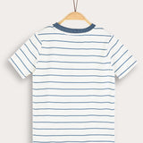 חולצת טי פסי אלכסון - כחול