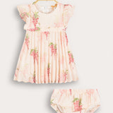 שמלת פליסה פרחונית - ורוד